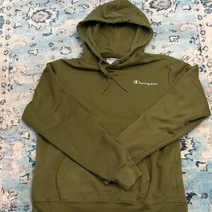 Champion Olive Green Crewneck Pullover Hoodie